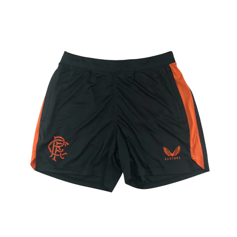 Castore Rangers FC coaches travel shorts women size UK 10 grey and orange