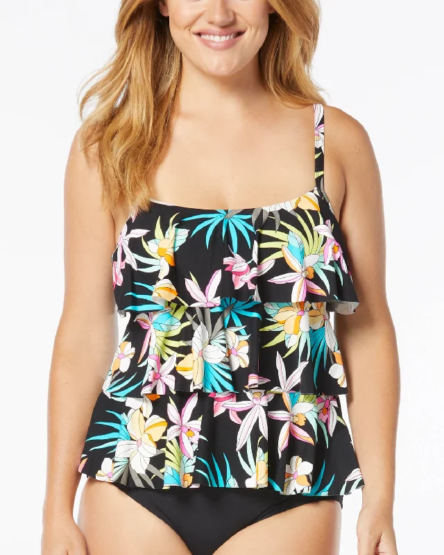 2024 Beach House Tropic Bloom Jane Ruffle Tankini Top (More colors available) - H3A025A