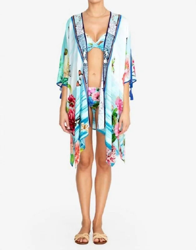 Costa Azul Short Kimono Cover Up In Multi