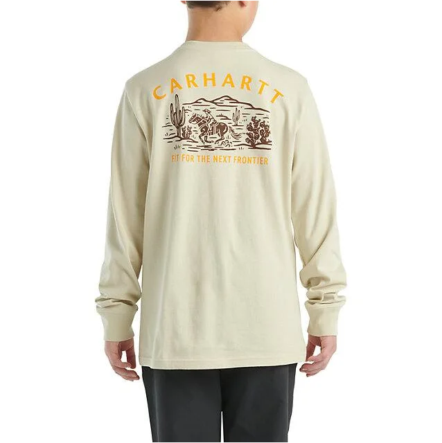 Boys' Long-Sleeve Graphic Pocket T-Shirt - Sand