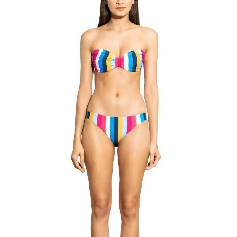 Stripe Classic Bikini Bottom In Rainbow