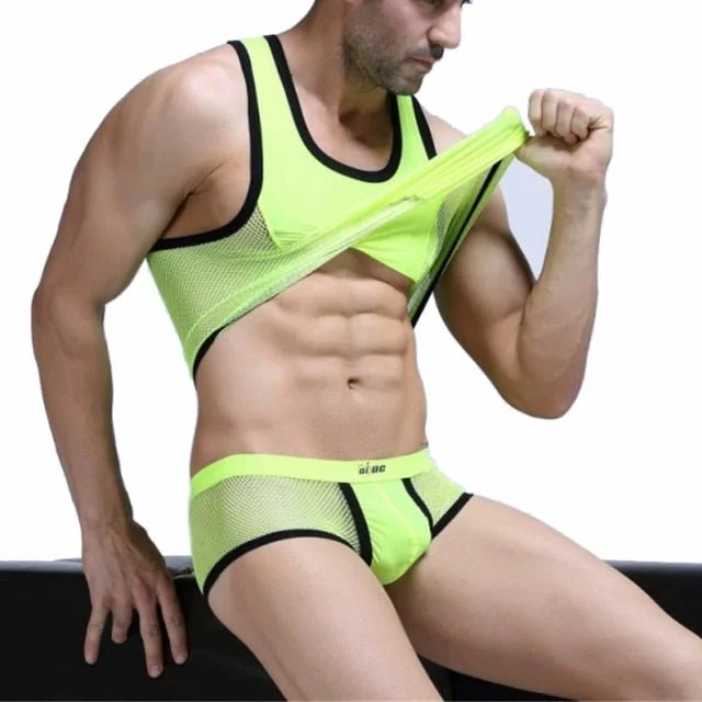 Racing Stripe Mesh Tanktop + Boxer Briefs