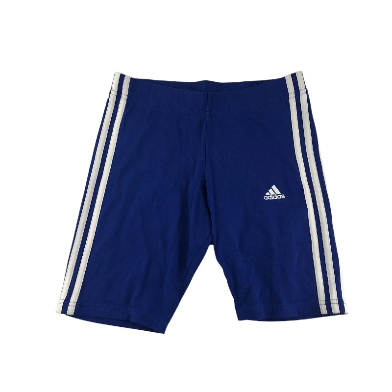 Adidas shorts women size S blue cycling style elasticated waistband