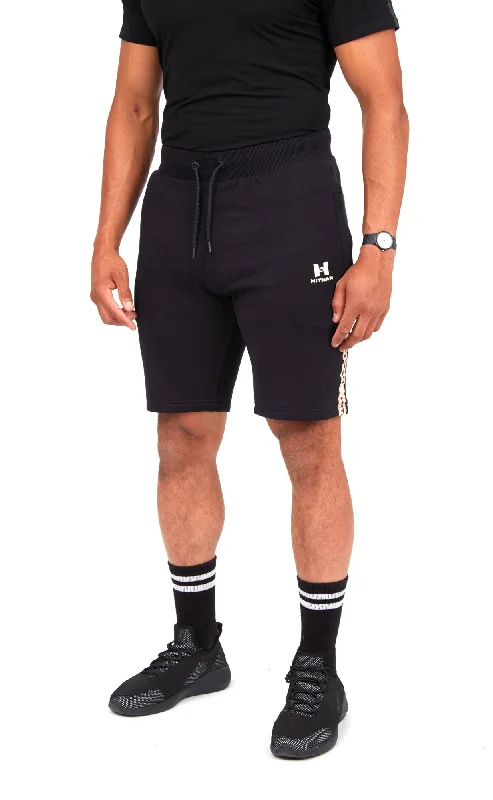 Black and Cream Tape Cotton Shorts