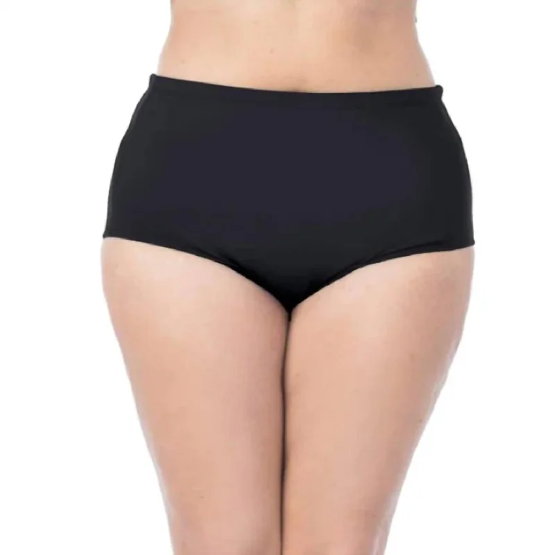 Island Goddess High Waist Swim Bottom - Plus Size In Black