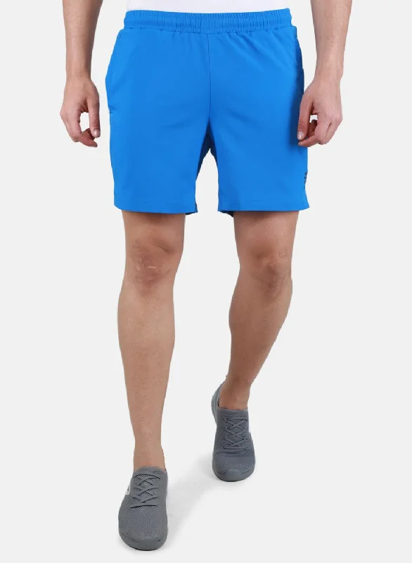 Men Blue Self Design Short