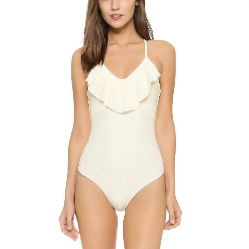 Daisy Ruffle Maillot One Piece In Ivory