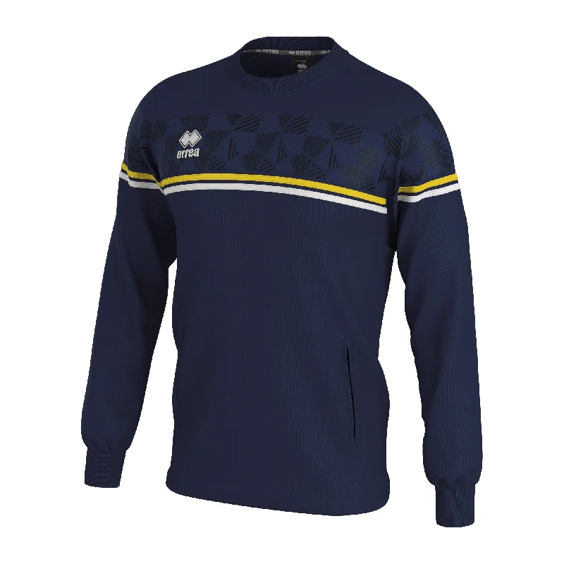 Errea Davis Crew Top (Navy/Yellow/White)