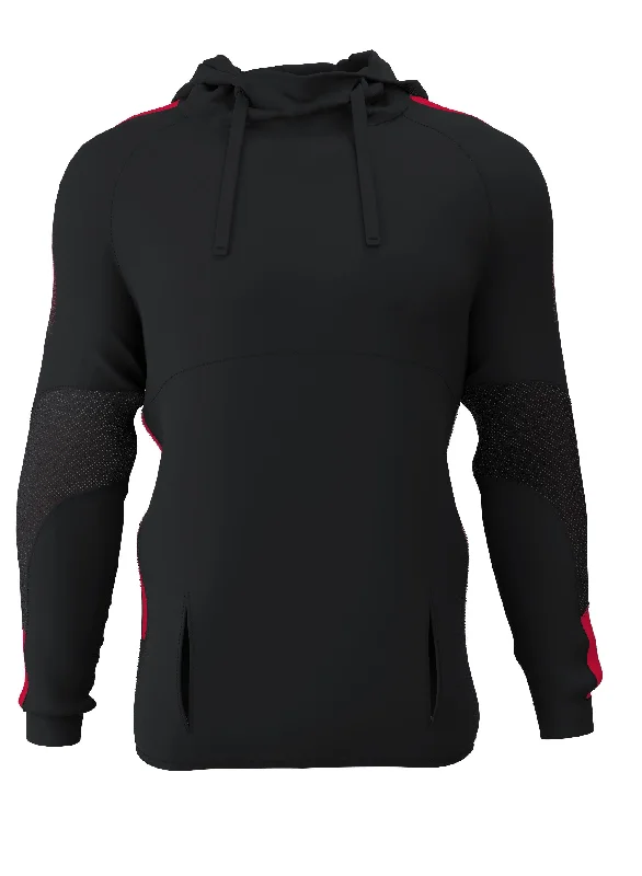 Customkit Teamwear Pro Poly Hoody (Black/Red)