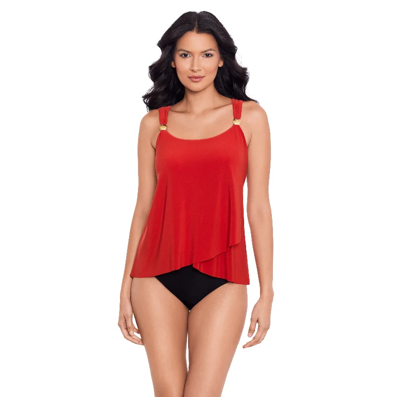 Miraclesuit Razzle Dazzle Cayenne Red Dazzle Tankini Top