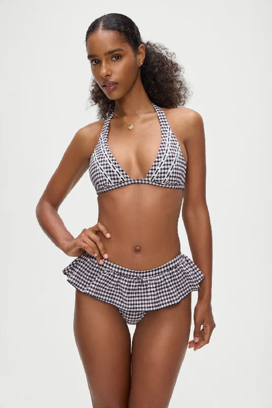 Augustine Gingham Swim Skirt - Blackberry Gingham