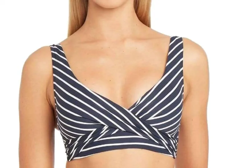 Chamarel Cross Front Bikini Top In Night Sky