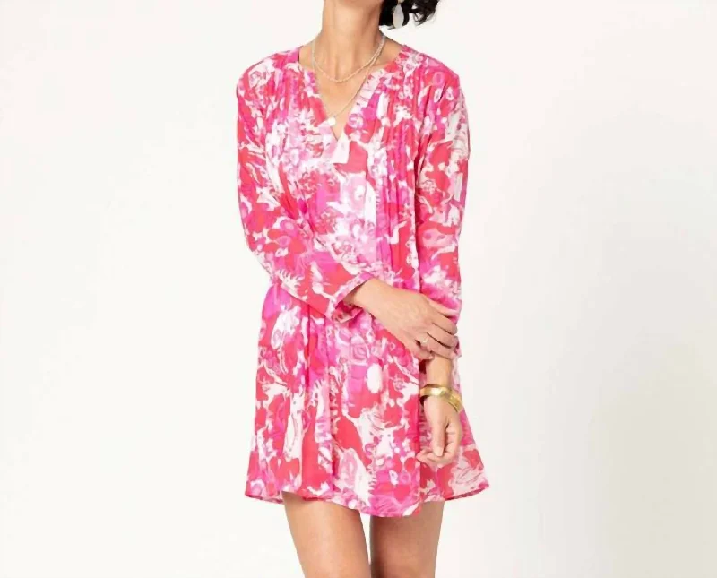 Ruby Blu Cotton Pintuck Beach Cover Up In Pink