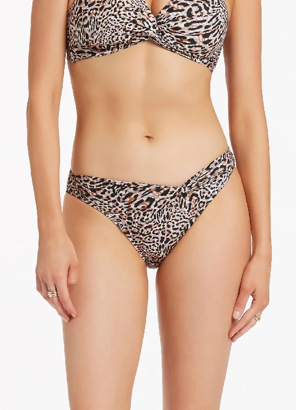 Animale Twist Front Bikini Bottom In Cream