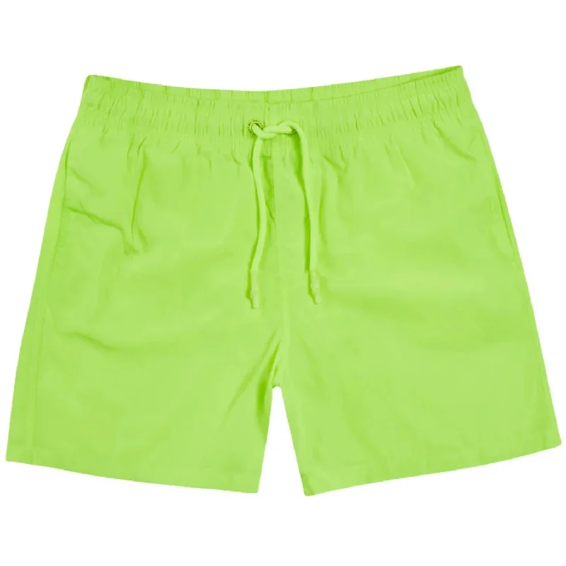 Men's Plain Board Shorts In Neon Yellow