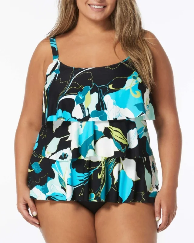 2024 Beach House Women's Plus Avalon Jane Ruffle Tankini Top - Hw6c096