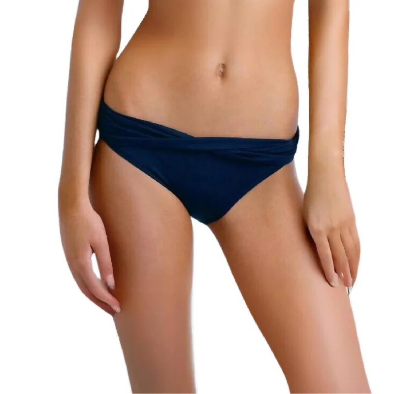 Twist Band Hipster Bikini Bottom In Indigo