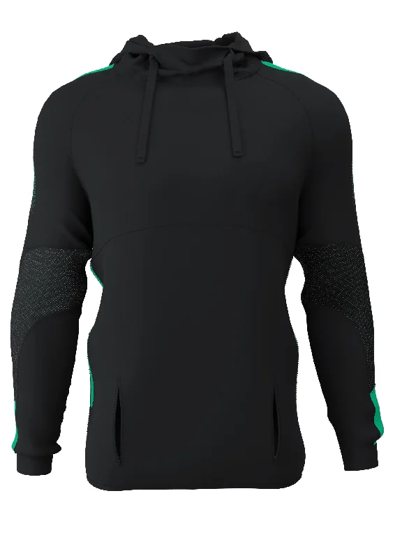 Customkit Teamwear Pro Poly Hoody (Black/Emerald)