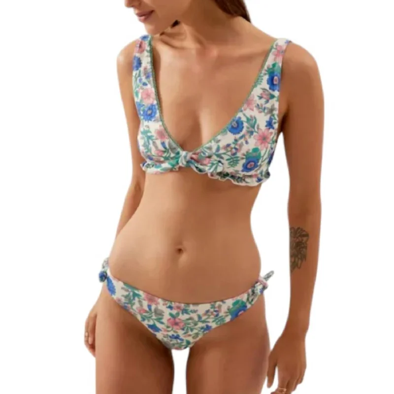 Ohau Bikini Top In Blue Summer Meadow