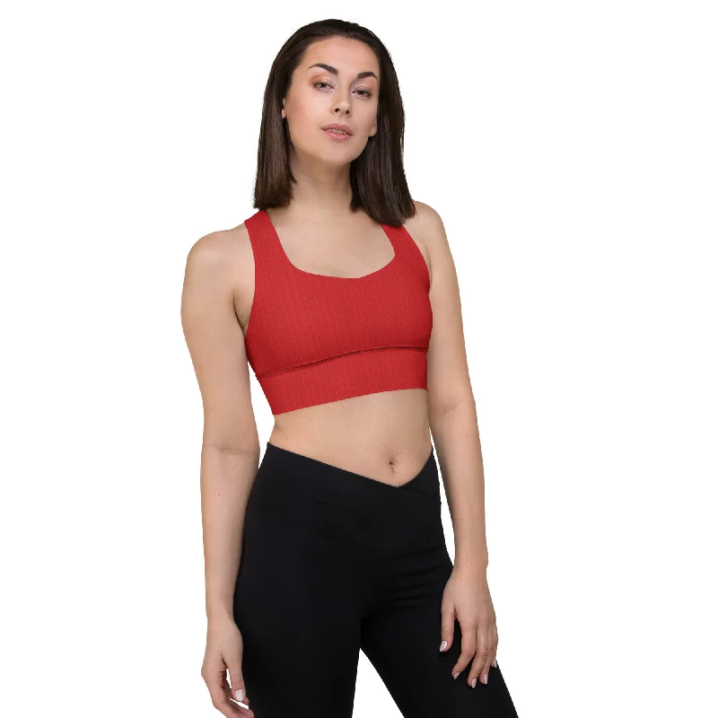 Fire Red Longline Sports Bra