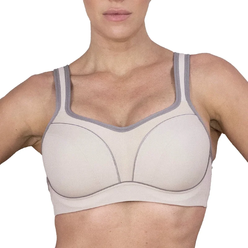 Pauline Full Coverage Underwire Sports Bra B9660 - Fawn/Dark Taupe