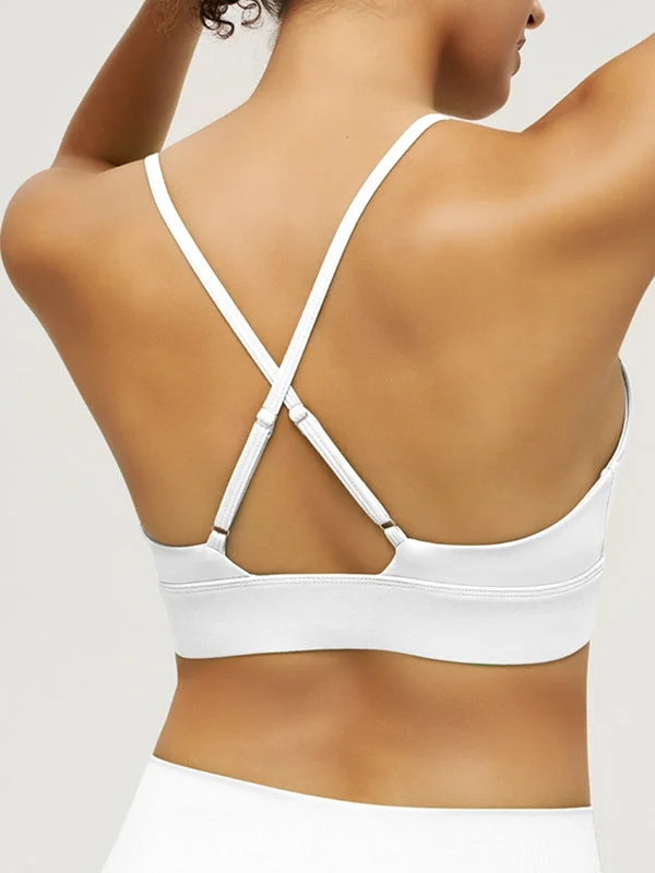 ZASUWA Female Deep V Collar Beautify Cross Back Sports Bras