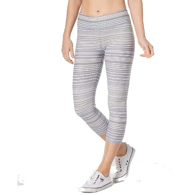 Calvin Klein Performance Journey Striped Capri Women's Leggings Grey Size Extra Small - s (4 - 6)