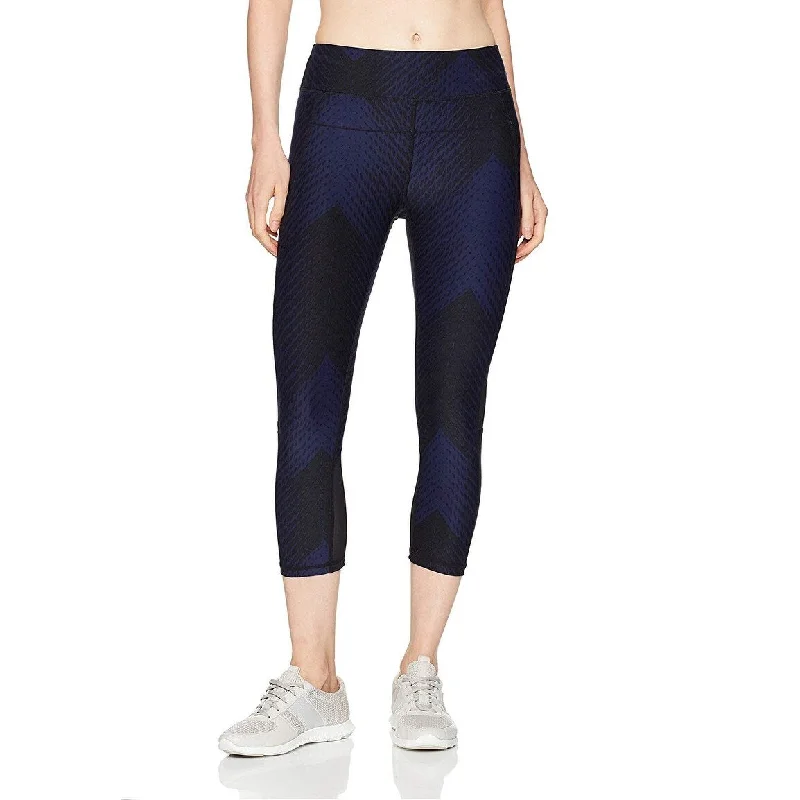 Calvin Klein Women's Space-Dyed Cropped Leggings Ink Combo Size Medium - Blue