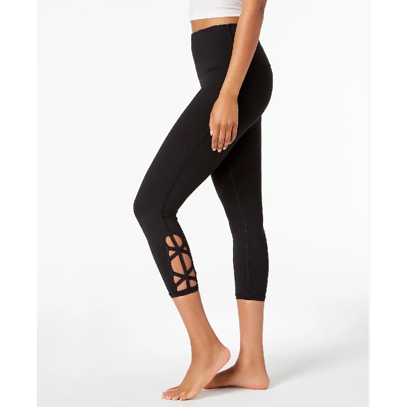 Gaiam Women's Om High-Rise Cutout Capri Yoga Leggings Black Small - s (4 - 6)