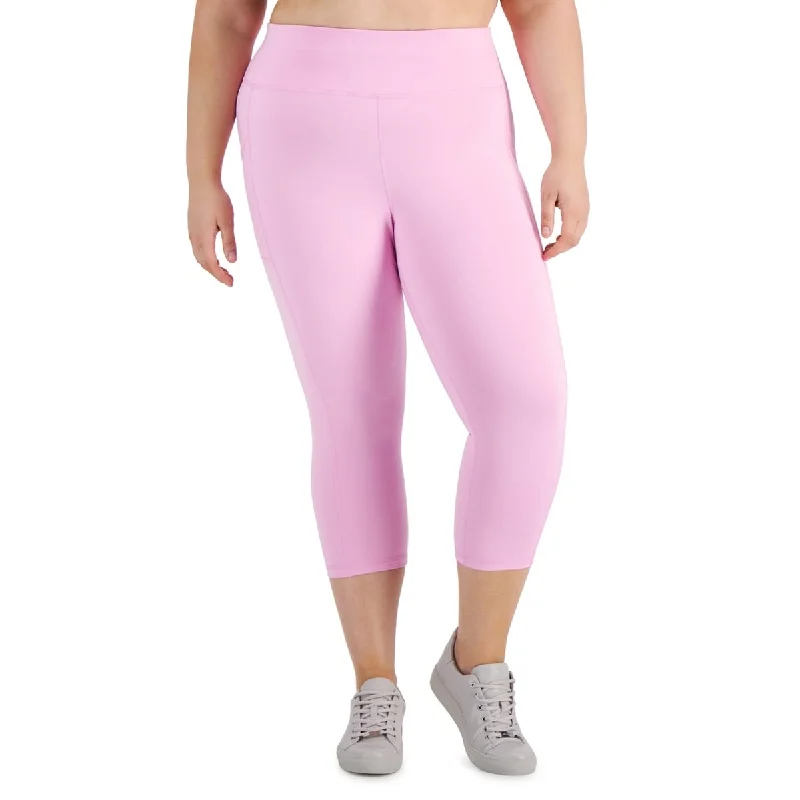 ID Ideology Women's Cropped Leggings Pink Size 2X