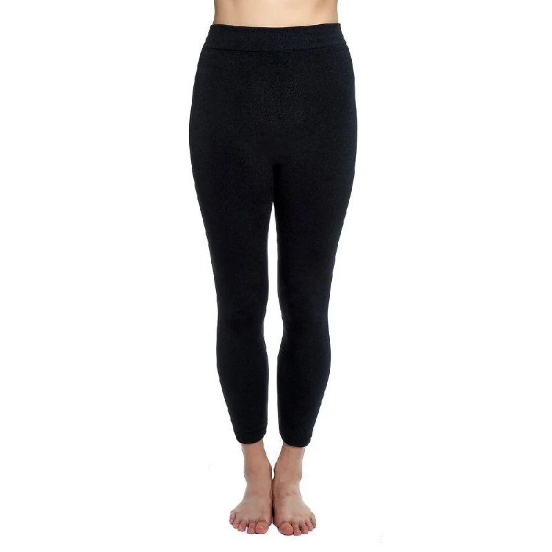 Love Charm Women's Fleece Lined Seamless Leggings Black Medium Large